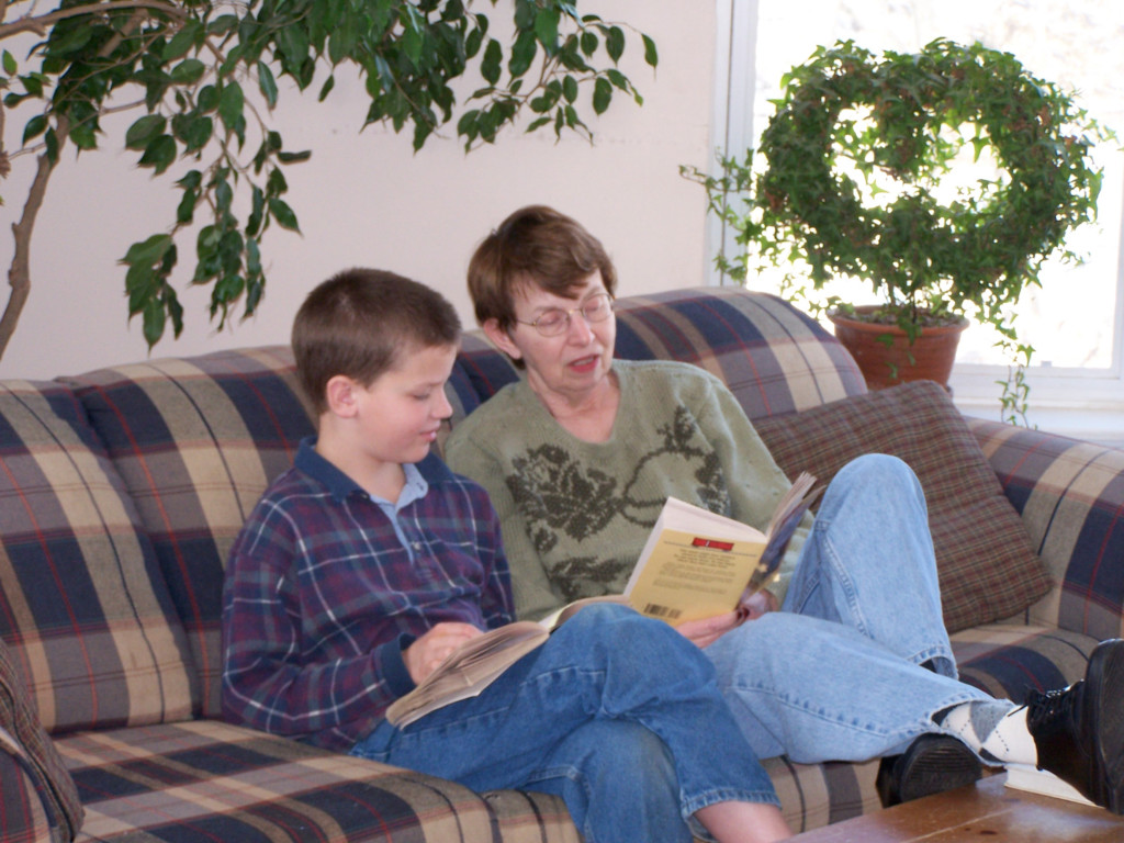 mom reading with Jake