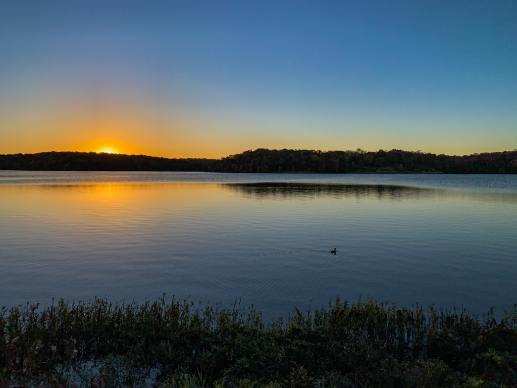 autumn sunrise on the lake